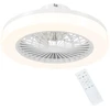 HOMCOM lubinis ventiliatorius su apšvietimu ir nuotolinio valdymo pultu, LED lubinis šviestuvas, pritemdomas, 6 greičiai, 40 W lempa su reversine funkcija, laikmatis, miegamajam, baltas, 46 cm