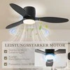 HOMCOM lubinis ventiliatorius su apšvietimu ir nuotolinio valdymo pulteliu, 115 cm, LED lempa su ventiliatoriumi, reversinis DC variklis, 3 sparnai, 3 šviesos spalvos, 6 greičiai, laikmatis, lubinis ventiliatorius miegamajam