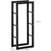 HOMCOM Malkų stovas Malkų stovas Malkų laikiklis Malkų laikiklis 100 kg Plienas Juodas L40 x W25 x H100 cm