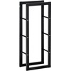 HOMCOM Malkų stovas Malkų stovas Malkų laikiklis Malkų laikiklis 100 kg Plienas Juodas L40 x W25 x H100 cm