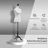 HOMCOM manekeno liemuo, siuvimo manekenas, vitrininis manekenas, putplastis, medis, metalas, baltas
