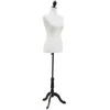 HOMCOM Manekeno-Torso, Suknelė, Vitrininė Lėlė, Putplastis, Medis, Metalas, Baltas