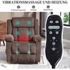 HOMCOM Masažinis fotelis, 8 vibracijos taškai, 5 režimai, juosmens šildymas, reguliuojamas, sukamasis, minkštas fotelis, rudas