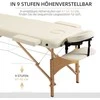 HOMCOM masažinis stalas, sulankstoma masažinė lova, reguliuojamo aukščio masažo gultas, masažo lova su galvos atrama, SPA, salonui, dirbtinė oda, medis, kreminė spalva