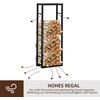HOMCOM Medinė lentyna Vertikali medinė lentyna 100 kg talpos Metalinė 60 × 25 × 150 cm