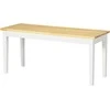 Homcom Medinis 2 vietų valgomojo suolas, pakraunamas iki 220 kg, pušies mediena, baltas, 102 x 36 x 45 cm