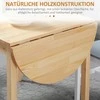 HOMCOM medinis sulankstomas valgomojo stalas, 6 vietų virtuvinis stalas su nuleidžiamais kraštais, kompaktiškas stalas mažoms erdvėms, valgomajam, virtuvei, 140 x 70 x 75 cm, natūralaus medžio spalvos