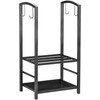 Homcom Metalinis židinio malkų stovas - juodas 40x30x74,5 cm