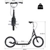 HOMCOM Miesto paspirtukas vaikams ir suaugusiems su pneumatinėmis padangomis Kick scooter - juodas