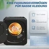 HOMCOM Mini Džiovintuvas su 6 programomis, LED jutiklinis ekranas, 4kg, iki 60 ℃, 800W, laisvai pastatomas, tvirtinamas prie sienos, ventiliuojamas, su apsauga nuo perkaitimo, ventiliuojamas drabužių džiovintuvas, juodas