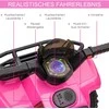 Homcom Mini elektrinis keturratis vaikams 18-36 mėn., vaikiškas elektrinis keturratis su priekiniu LED žibintu, metalas ir PP plastikas, rožinės spalvos