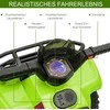 HOMCOM mini elektrinis keturratis vaikams, ATV vaikiškas automobilis su priekiniu žibintu, vaikiškas motociklas 18-36 mėnesių vaikams, žalias