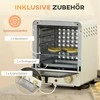 Gruzdintuvė "HOMCOM" mini orkaitė 15 l, konvekcinė picų kepimo krosnelė, 1000 W Elektrinė mini orkaitė, įskaitant kepimo skardų rinkinį, trupinių padėklą, 1 valandos laikmatį, 60-230 ℃, kreminės baltos spalvos