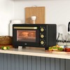 Kaitlentė "HOMCOM" mini orkaitė 16 L 1400 W Mini orkaitė 100-230 ℃ 60 min. laikmatis, su grilio grotelėmis ir kepimo skardomis, picų kepimo krosnelė su dėklo rankena, trupinių padėklas juodas