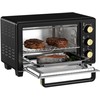 Kaitlentė "HOMCOM" mini orkaitė 16 L 1400 W Mini orkaitė 100-230 ℃ 60 min. laikmatis, su grilio grotelėmis ir kepimo skardomis, picų kepimo krosnelė su dėklo rankena, trupinių padėklas juodas