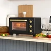 Kaitlentė "HOMCOM" mini orkaitė 16 L 1400 W Mini orkaitė 100-230 ℃ 60 min. laikmatis, su grilio grotelėmis ir kepimo skardomis, picų kepimo krosnelė su dėklo rankena, trupinių padėklas juodas