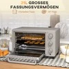 Gruzdintuvė "HOMCOM" mini orkaitė 21 l picų kepimo krosnelė, mini krosnelė su kepimo skardomis, grotelėmis ir trupinių dėklais, 1400 W stalinė orkaitė su 1 val. laikmačiu, orkaitės lentyna, 100-230 ℃, metalinė, sidabrinė