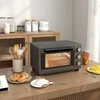 Gruzdintuvė "HOMCOM" mini orkaitė 21L 1400W 60 min. laikmatis, maža orkaitė su 100 °C-230 °C reguliuojama kepimo trukme, mini orkaitė su kepimo skardomis, vieliniu stovu, nerūdijančio plieno stalinė orkaitė, pilka