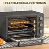 Gruzdintuvė "HOMCOM" mini orkaitė 21L 1400W 60 min. laikmatis, maža orkaitė su 100 °C-230 °C reguliuojama kepimo trukme, mini orkaitė su kepimo skardomis, vieliniu stovu, nerūdijančio plieno stalinė orkaitė, pilka