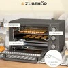 Gruzdintuvė "HOMCOM" mini orkaitė 21L 1400W 60 min. laikmatis, maža orkaitė su 100 °C-230 °C reguliuojama kepimo trukme, mini orkaitė su kepimo skardomis, vieliniu stovu, nerūdijančio plieno stalinė orkaitė, pilka