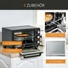 Gruzdintuvė HOMCOM Mini orkaitė 21L, 3 kepimo režimai, 100°C-230°C, 1400W, nerūdijantis plienas ir stiklas, juoda+sidabrinė, 46,4x38x28,5cm