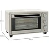 Gruzdintuvė HOMCOM Mini orkaitė 21L Picų kepimo krosnelė Mini orkaitė Kepimo skardos kepimo padėklas Drobulių kepimo padėklas 1400W Stalinė orkaitė 1h Laikmatis 100-230°C Metalinis kremas