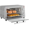 Gruzdintuvė HOMCOM 9L mini orkaitė su kepimo skarda, grotelėmis, 100 °C–230 °C, su reguliuojama temperatūra ir kepimo laiku, 60 min. laikmačiu, 750 W, nerūdijantis plienas, sidabrinė