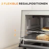 Elektrinė krosnelė HOMCOM mini orkaitė 9L, su kepimo skarda, grotelėmis, 100 °C-230 °C, reguliuojama temperatūra ir gaminimo laikas, 60 min. laikmatis, 750W, nerūdijantis plienas, kreminė balta
