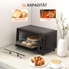 Elektrinė krosnelė HOMCOM mini orkaitė 9L, su kepimo skarda, grotelėmis, 100 °C-230 °C, reguliuojama temperatūra ir kepimo laikas, 60 min. laikmatis, 750 W, nerūdijantis plienas, juoda