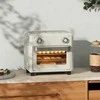 HOMCOM Mini orkaitė su konvekcija 10L 2 in 1 Mini orkaitė su orkaitės lentyna, kepimo skardą ir padėklą trupiniams, 80 °C-230 °C karšto oro gruzdintuvė su jutikliniu ekranu, laikmačiu, vidiniu apšvietimu, 1000 W, nerūdijantis plienas