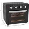 Homcom Mini orkaitė su konvekcija 30L Mini orkaitė su kepimo skardomis, grilio grotelėmis ir padėklu trupiniams, 90 °C-230 °C karšto oro gruzdintuvė, 7 režimai, kepimo krepšys, 60 min. laikmatis, 1600 W, metalinė