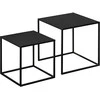 HOMCOM modernaus dizaino 2 staliukų rinkinys, plieno rėmas, iki 10 kg, juodas, 120x59x45cm