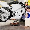 HOMCOM 500 kg motociklo keltuvas, reguliuojamas aukštis 135-390 mm, žirklinis keltuvas motociklų ir dviračių remontui garaže ir lauke