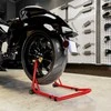 HOMCOM motociklo stovų rinkinys priekiniam/galiniam ratui, motociklo keltuvas iki 544 kg, plieno, raudonas