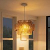 HOMCOM pakabinamas šviestuvas su E27 cokoliu, boho stiliaus, lubinis šviestuvas su kanapių virvės gaubtu virtuvei, valgomajam, šviesiai rudas