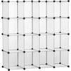 HOMCOM "pasidaryk pats" kubų lentynų sistema su 16 kubelių, sandėliavimo dėžė, plastikinė spintelė, balta, 125x32x125cm