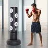 HOMCOM pastatomas bokso maišas 176 cm suaugusiesiems, laisvai stovintis, tvirtas, su stovu ir vinilo paminkštinimu, bokso partneris, bokso treniruoklis, juodas