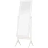 HOMCOM Pastatomas veidrodis Elegantiškas veidrodis per visą ilgį su paaukštintomis kojelėmis, lengvai prižiūrimas MDF, baltas, 47x46x148 cm, skirtas miegamajam ir prieškambariui