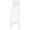 HOMCOM Pastatomas veidrodis Elegantiškas veidrodis per visą ilgį su paaukštintomis kojelėmis, lengvai prižiūrimas MDF, baltas, 47x46x148 cm, skirtas miegamajam ir prieškambariui