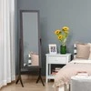 "HOMCOM" pastatomas veidrodis Viso ilgio veidrodis Makiažo veidrodis su paaukštintomis kojelėmis Lengvai prižiūrimas MDF Kavos 47 x 46 x 148 cm, skirtas miegamajam ir prieškambariui