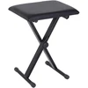 HOMCOM pianino kėdė, pianino suoliukas, reguliuojamo aukščio, sulankstomas, metalas, dirbtinė oda, porolonas, juoda, 39 x 29 x 37-47 cm