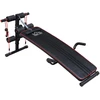 HOMCOM pilvo preso treniruoklis, treniruočių suoliukas, atsispaudimų suoliukas su pasipriešinimo gumomis, reguliuojamas, iki 120 kg, 37,5x55,5x50-68 cm