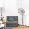 "HOMCOM" pjedestalinis ventiliatorius 120 cm, reguliuojamas aukštis, 3 greičio lygiai, reguliuojamas pasvirimo kampas, plienas, sidabro spalvos