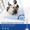 HOMCOM Pjedestalinis ventiliatorius 138cm Baltas ventiliatorius su laikmačiu, nuotolinio valdymo pultas, reguliuojamas aukštis, 3 greičiai, plienas
