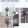 HOMCOM pjedestalo ventiliatorius vandens 90W rūko ritinėliai 3L rezervuaras 3 lygių nuotolinio valdymo pultelis svyruojantis juodas
