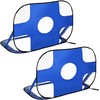 "HOMCOM Pop Up Football Goals" nešiojamasis futbolo tinklas, 2 mini vartų rinkinys, sulankstomas su nešiojimo krepšiu, mėlynas, 123x80x80 cm