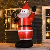 HOMCOM Pripučiama kalėdinė dekoracija, 2,4 m Kalėdų senelis su LED apšvietimu, sodo dekoracija, savaime pripučiamos kalėdinės lemputės, skirtos naudoti patalpose ir lauke