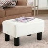 Homcom Pufas iš dirbtinės odos, atrama kojoms - balta, 40x30x24cm