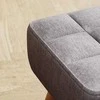 HOMCOM Pufas su lino tekstūra, medinės kojos, modernus sėdimas pufas, minkštas pufas, otomanė miegamajam, svetainei, pilkas