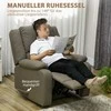 "HOMCOM" Rankinis atlenkiamas TV fotelis su atlenkimo funkcija, lininės išvaizdos, TV fotelis su šonine rankena, kojų atrama, keliamoji galia iki 150 kg, skirtas svetainei, rudos spalvos |
